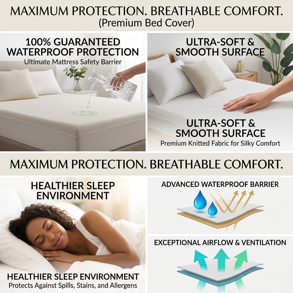Terry Waterproof Zippered Mattress Encasement | Terry Waterproof Mattress Cover | Anti-Bug Mattress Protector - Image 9